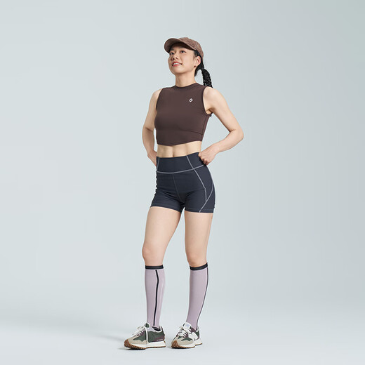 AnKoRau Women's Summer Yoga Meditation Pilates Hollow Back Elastic Tight Vest | AnKoRau Red Coffee M