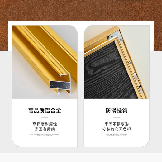 
Kezhi French Chinese style retro art niche high-end living room wall decoration painting medieval sofa background wall hanging painting T7030 30*30cm [single] texture film + aluminum alloy black frame (gold note)