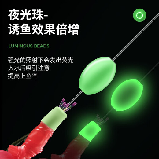 
Chenyi Bionic string hook sticky mouth white strip fishing set Luya fish skin set sequin hook sea bait string fishing anti-winding shrimp skin [red clothes 6 hook string hook lead-free] 5 sets No. 6