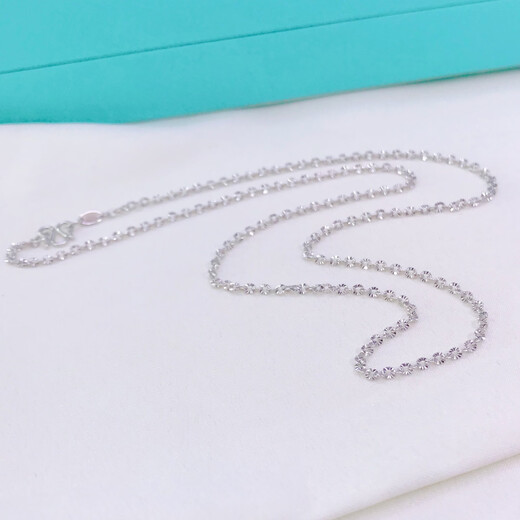 Heye explosion bright blind car flower flash O chain Pt950 platinum necklace flash O women's platinum clavicle chain sweater chain car flower flash platinum 3.85g 41cm1.8mm thick