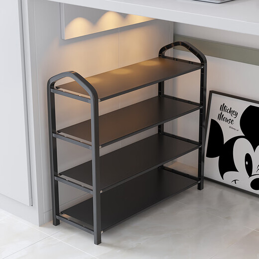 Lohas Time Dormitory Shoe Rack Doorway Home Multi-layer Shoe Storage Rack Multi-Function Shoe Rack Simple Small Shoe Rack Under the Table Black - Partition Cloth Style 3 layers long 42cm