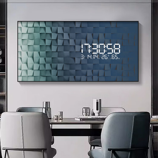 Peinture d'horloge, Luxury Luxury Square Metter Box Decoration Painting 2025 Nouveau Style Interrupteur Boîte Boîte horloge Murau d'horloge Vivre et salle à manger Couverture DQ4839 [Radar LED Type de haut en haut] 31 pouces 80 * 40cm [Peut couvrir 70 * 30]