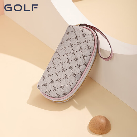 高尔夫（GOLF）女士手拿包大容量双层手抓包长款零钱包时尚卡包手机包时尚手腕包 烟粉杏色