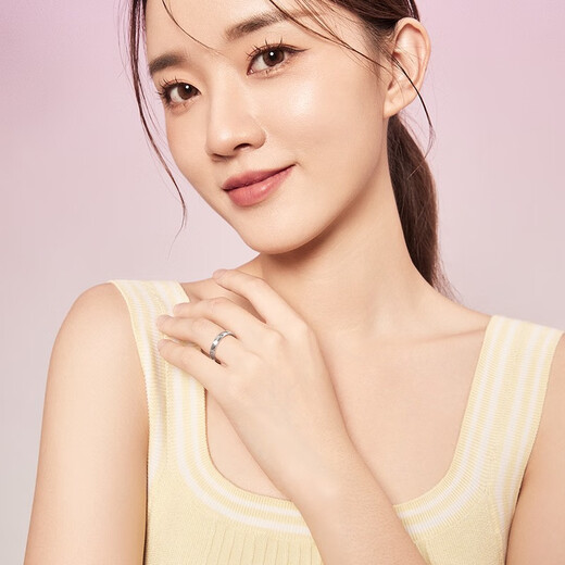 Saturday Fortune (ZLF) PT950 hard platinum ring for men and women, platinum proposal and confession, couple ring, ripples, No. 18-2.29g