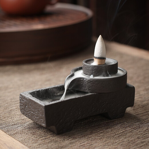 Yuxuan creative purple clay tea pet backflow incense burner ornaments time to run handmade high-quality fortune tea table tea play detachable time to run backflow incense burner - flat