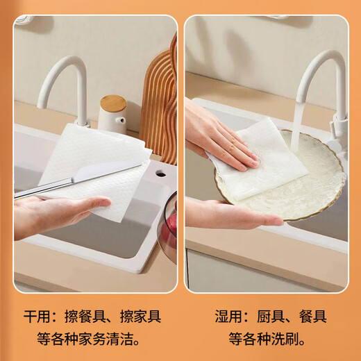 Baijiahaoshi disposable dishwashing cloth 24*25cm 200 pieces lazy absorbent rag scouring pad household cleaning kitchen paper