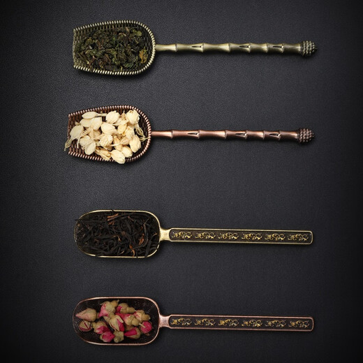 Zhengyang tea spoon tea spoon tea good tea pen ebony copper alloy tea shovel tea set accessories Liujunzi Gong Xiangyun (tea spoon)_red copper color