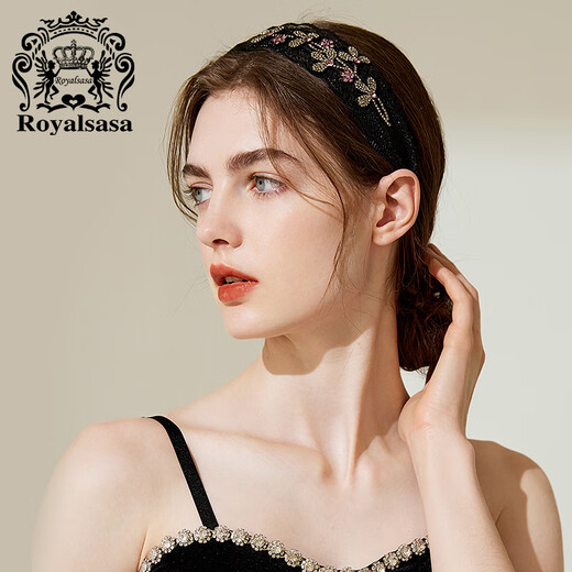 Royal sasa royal salsa hair hoop wide-brimmed hair headband imitation crystal handmade lace fabric hairpin hairpin head