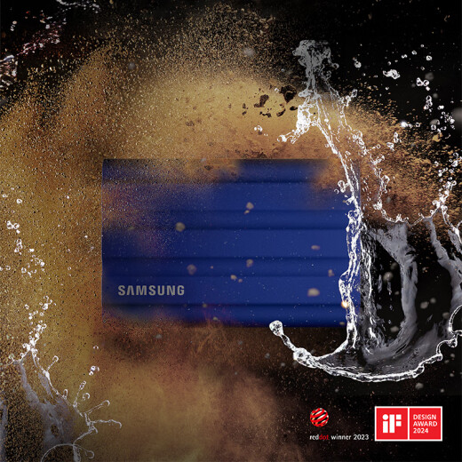 Samsung (Samsung) 2TB Typ-C-Schnittstelle Mobile Solid-State-Laufwerk T7 Shield Magic Blue NVME Speed ​​Reading 1050 MB/s Mobile Direktverbindung Laptop externe Verbindung Triple Protection