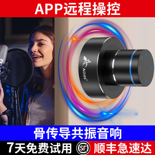 Aiding's new APP remote control resonant speaker big speaker bone conduction audio home wireless Bluetooth speaker high-quality outdoor WiFi connection large volume subwoofer remote S9wifi silver 42w + full set of accessories Bluetooth resonant audio