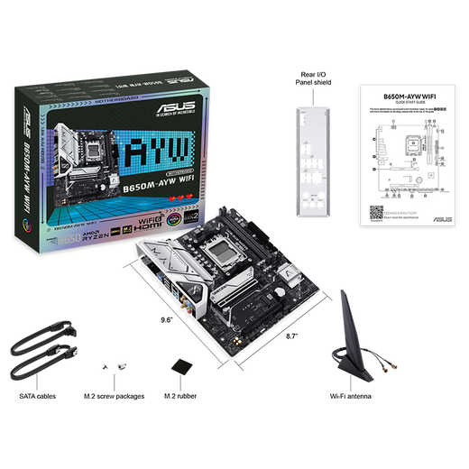 ASUS B650M-AYW WIFI motherboard supports DDR5 CPU 7700X/7600X/7500F (AMD B650/socket AM5)