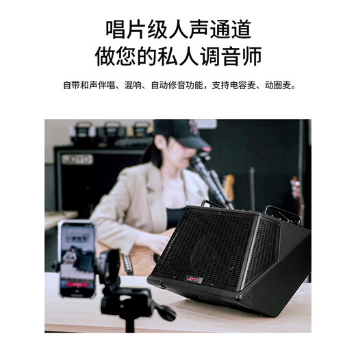 JOYO JOYO Excellent Guitar Speaker Acoustic Guitar Audio Charging Outdoor Bluetooth Drum Machine Internal Recording Instrument Universal BSK BSK-150 Blue-Live Broadcast Internal Recording Outdoor Playing and Singing