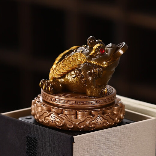 Xixi Taitai Golden Toad Tea Pet Decoration Boutique Color-changing Tea Set Accessories Tea Table Tea Tray Tea Ceremony Golden Cicada Lucky Tea Table Toad Rotation-Fujia Golden Toad Transformed into Gold