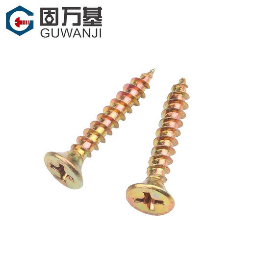 Guwanji Cross Crowe Creave Counter-головка деревянная винт Цинк плюс твердое волокно панель для ногтя сухой стена гвоздь плоская головка деревянная саматочная винт M3.5x16 [1 мешок около 687 штук]