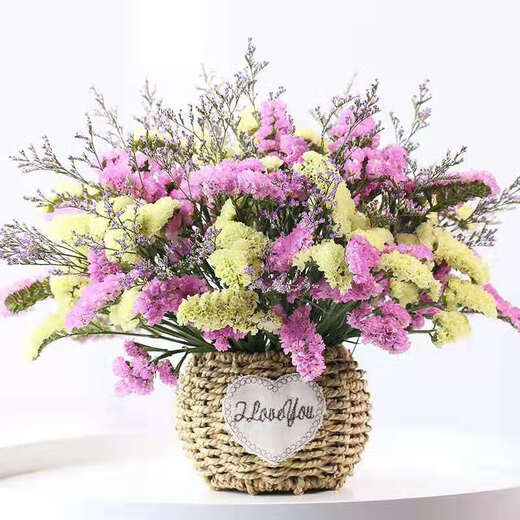AIMAN Yunnan Flowers Dried Flower Bouquet Forget-Me-Not Lover Grass Combination Starry Living Room Real Flowers Flower Arrangement Home Furnishings Purple Pink Yellow Red + Grass + Crystal About 30 pcs