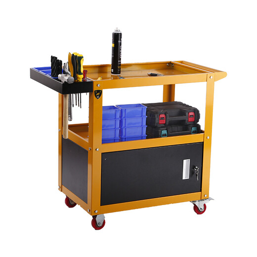Three-layer tool cart mobile tool cart auto repair repair parts cart multi-functional tool cabinet workshop thickening customization extra thick green + tool cabinet
