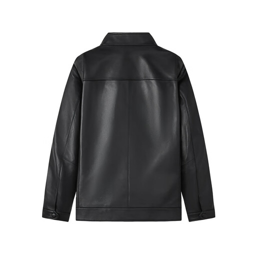 Jiumuwang leather jacket, genuine leather jacket for men [100% sheepskin] 24 autumn and winter new slim business casual leather jacket, slim version + black + AN1DV41717 2XL 185/104A
