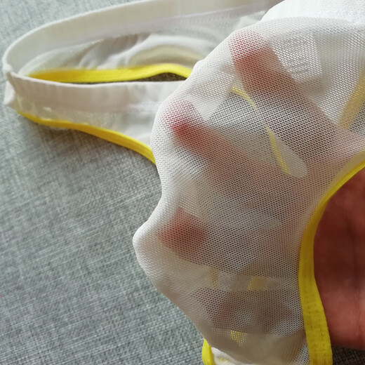 Please Confidential Shipping Mesh Men's Underwear Sexy Fun Thong Transparent No-Take-Off GAY Men L Fruit Green