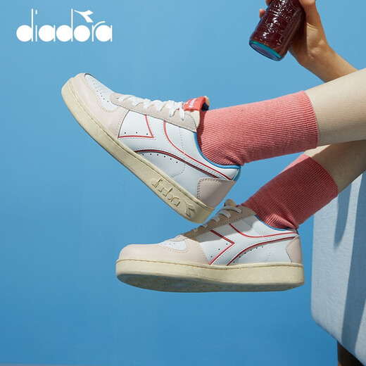 Diadora Diadona Women's Shoes Zapatos de baloncesto Classel Lavado de piedra Viejas zapatillas Retro Board Zapatos Mágicos White/Rose Pink/C9866 38