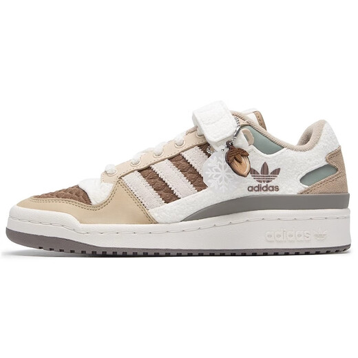 Adidas (adidas) Clover Forum Chestnut Mocha Brown Low Top Men and Women Velcro Sports et Casual Board Chaussures IF3884 Brown / White (IF3884) 40