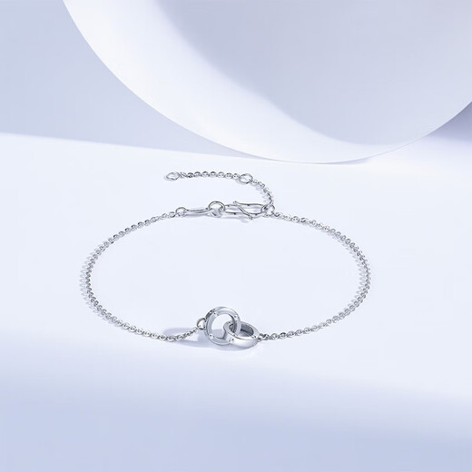 Saturday Fortune (ZLF) PT950 Platinum Bracelet Women's Platinum Classic Fashion Interlocking Bracelet T Sold Out 1.96g 16cm + Tail Chain 3cm