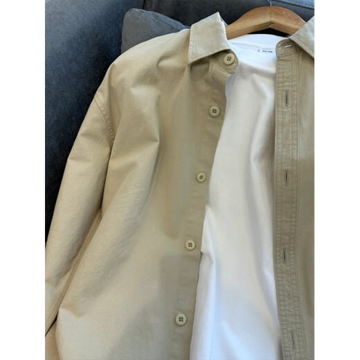Nasawassup-Shirt Herren sexy hübsche Jacke lässig und vielseitig losen Tops Herrenkleidung 2024 Sommer Arbeitskleidung Langsamtes Hemd Trendy Khaki C53 ZS XL [Vorgeschlagen 130-150jin [Jin gleich 0,5 kg]]]