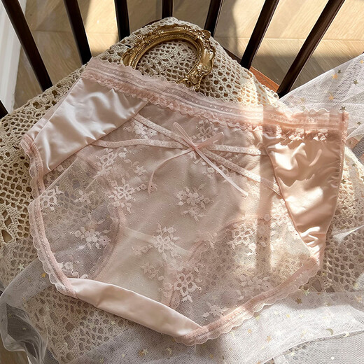 
(4 packs) ins sexy password French satin lace underwear women's mid-waist hip briefs pure desire Four packs (black + apricot + powder + purple) 3883 L Recommended 100-120 Jin [Jin equals 0.5 kg]