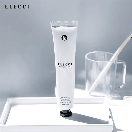 ELECCI【牙黄牙黑-清新口气】伊皙黎益生菌牙膏装改善口腔持久清新 清新口气*1+去黄亮白*1 100g*2支