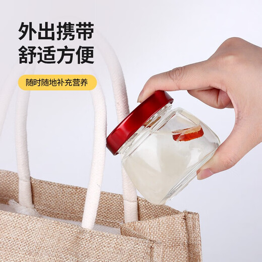 Baijie Bird's Nest Sub-Bottle Glass Sealed Jar Bird's Nest Stew Cup Sub-Bottle High Temperature Resistant Can Steam Fish Maw Isinglass Tremella Cup Big Belly Bird's Nest Bottle 100ml 6-piece Set