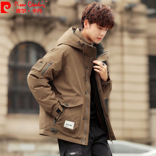 
Pierre cardin hooded men's down jacket winter charge 2025 new trendy workwear simple and versatile white duck down jacket men YR9871 brown L suitable for 100-120 Jin [Jin equals 0.5 kg]