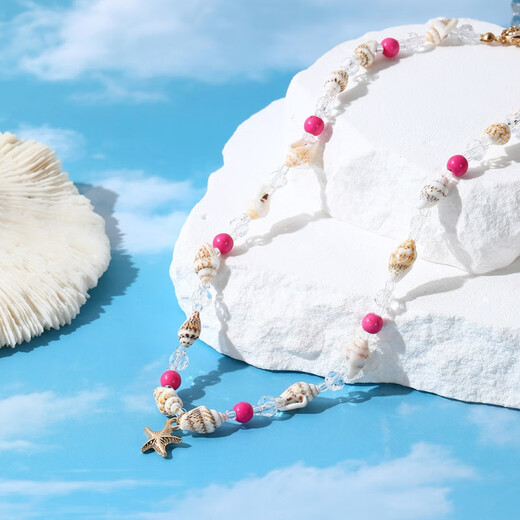 
Pangdonglai Quality Shell Bracelet Starfish Conch Turquoise Adjustable Bohemian Ethnic Necklace Seaside SL-1349