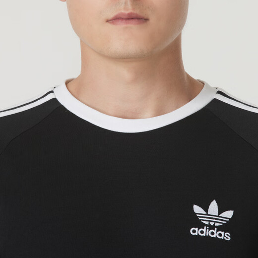 Adidas clover Männer- und Frauenkleidung 2025 Sommer neues Paar Slim Long Sleeve T-Shirt Cotton Atmungsfreie lässige Sportbekleidung Schwarz/IA4877 2XL