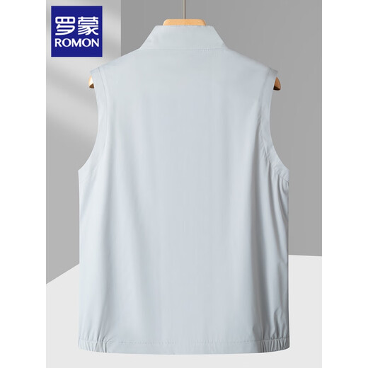 Romon Stand-up-Kragenweste 2024 neue Pferdesclips mit Sommerdünngeschäft Casual Weste Herrenkleidung, Marine Blue 180/XL [Empfohlen 140-155 Jin [Jin entspricht 0,5 kg]]