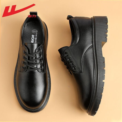 Pull back leather shoes for men spring new men's black business casual non-slip waterproof kitchen work chef shoes for men black 42