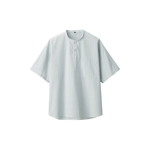 MUJI (MUJI) Feeling de hombres Henry Henry Camiseta de manga corta Camisa de base de hombres Historia de hombres AC1W6C4S Rayas verdes claras M (170/92a)
