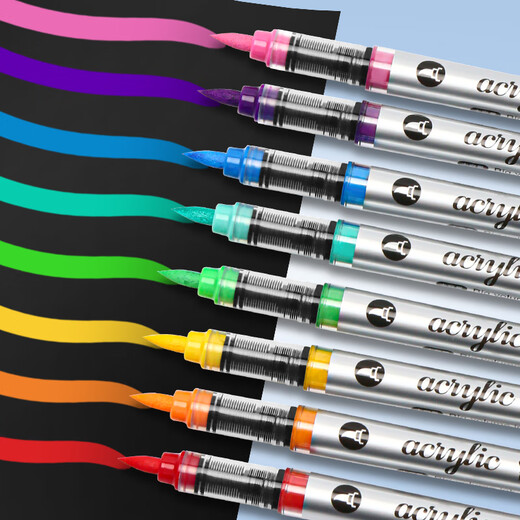 Master Single Single Liquide Soft Head Acrylique Marker Pen 120 Couleurs peut être sélectionnée pour la peinture de couleur complémentaire couleur imperméable couleur pliable brosse pliante