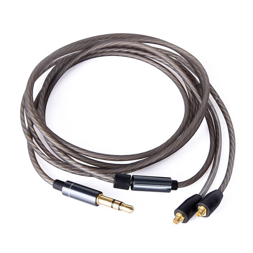 Earmax for MMCX Shure SE215PRO SE425 SE535 SE846 E5000 silver plated earphone cable gray direct plug-in and hanging cable control version