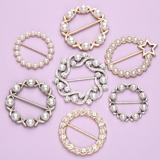 Kaleven's versatile T-shirt corner buttons, knotted buckles, shirt hem fixed buckles, pearl-encrusted diamond silk scarf buckles, waist buttons A05# silk scarf corner buttons