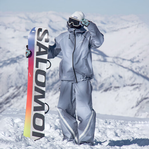 Dook Snow24 Neuer Winterski-Anzug Hartschale Schneeanzug Männer und Frauen setzen winddichte wasserdichte und doppelte Brettmänner und Frauen gleicher Stil grauer Anzug (Männer und Frauen gleicher Stil) M (120-140jin [Jin gleich 0,5 kg])