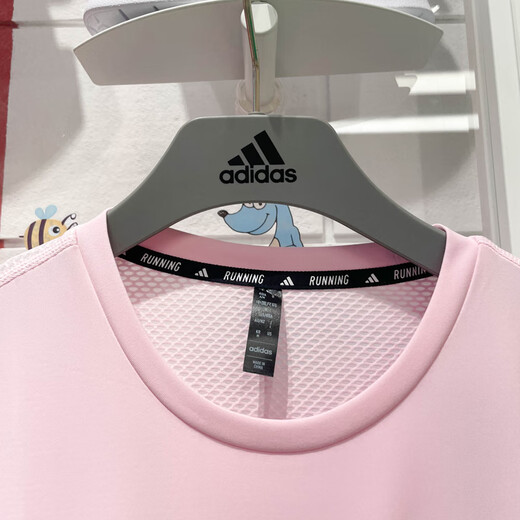 阿迪达斯 （adidas）短袖T恤女装2025夏季新款透气速干运动服跑步训练健身圆领上衣 JF1478粉色 M