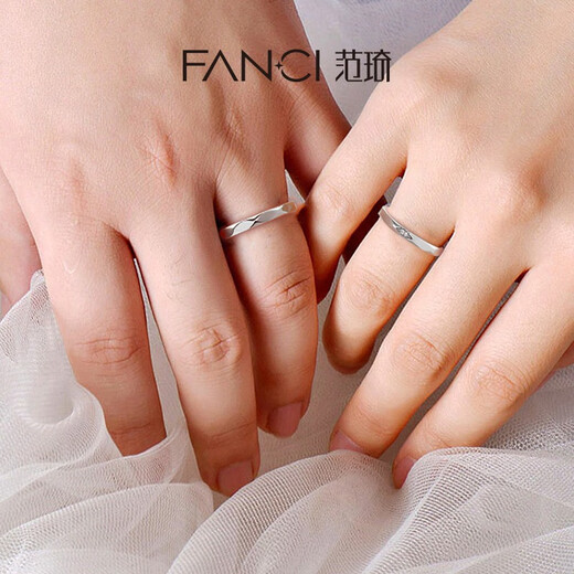 Fanci (Fanci) love couple silver ring live couple birthday confession gift for girlfriend engraving / love commitment letter options