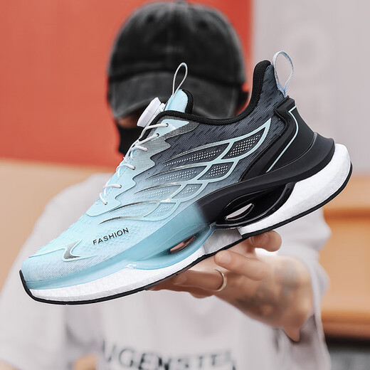 Caotu (Caotu) Herrenschuhe Frühlings- und Sommer atmungsaktive Sport und lässige Herrenschuhe Herren-Mesh-Schock-absorbierende Laufschuhe Herren-Dick-Soled Dad Dad Schuhe Männer 9888 Hellblau [Mesh Style] 43 Standard Code