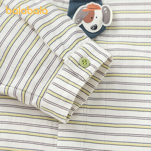 Balabala shopping mall same style baby shirt baby top boy 2025 new spring fashionable gentleman white green tone 00414 90 (M)