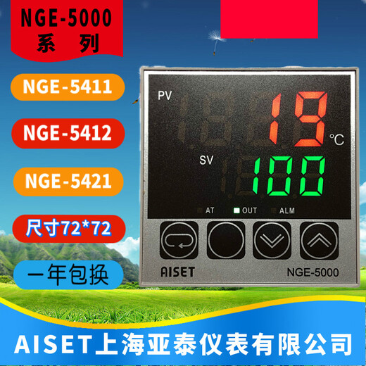 NGE-5411上海亚泰仪表温控器NGE-5000 5421 5021 5412 5012正 侧面型号NGE-5412 K 400度
