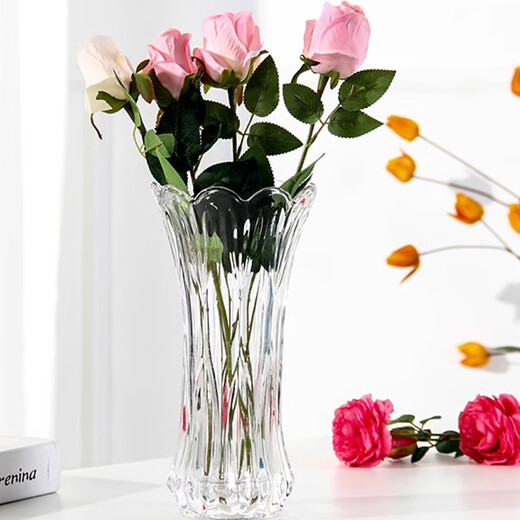 Love has been filled with sugar Chinese phoenix tail bamboo 25cm crystal glass vase artistic green plant hydroponic container living room decoration birthday gift