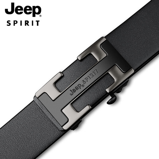 JEEP SPIRIT吉普皮带男士头层牛皮商务无牙内穿自动扣腰带真皮七夕礼物送男友
