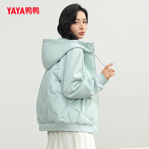 YAYA lightweight hooded short women's down jacket winter simple solid color women's fashion jacket