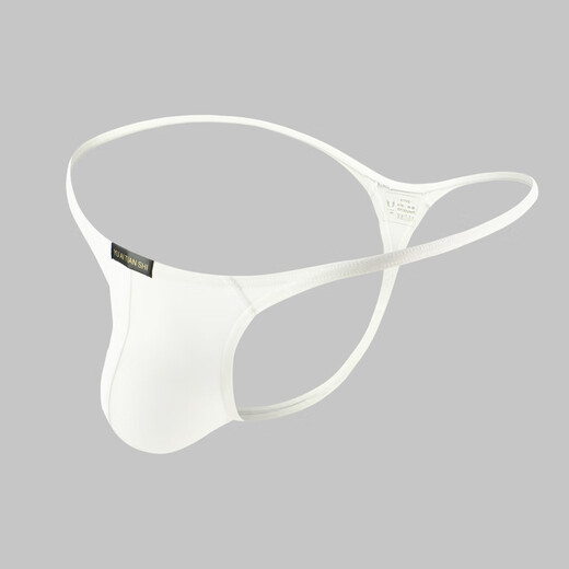 Adult Beauty Private Shipping New Style Underwear Men's Sexy Breathable Nylon Solid Color Low Waist Thong Men's Underwear S White