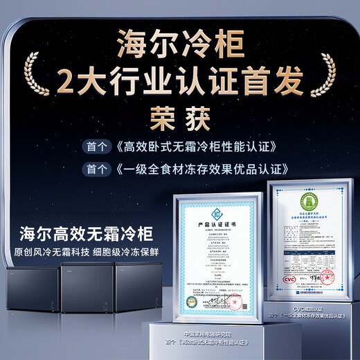 海尔（Haier）242升风冷无霜小冰柜家用商用 大容量冷藏柜冷冻柜两用自营小型冰箱冷柜BC/BD-242WGHED国家补贴