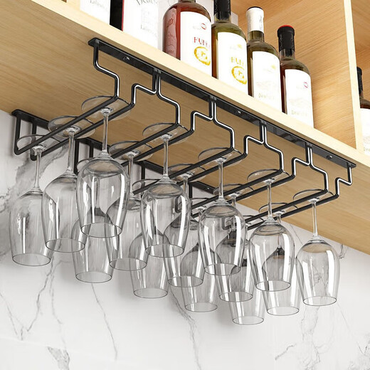 St. Peter's Red Wine Glass Rack Light Luxury Wine Glass Rack Upside Down Hanging Home Wine Cabinet Ornaments Goblet Rack Hanging 4 Slots Black